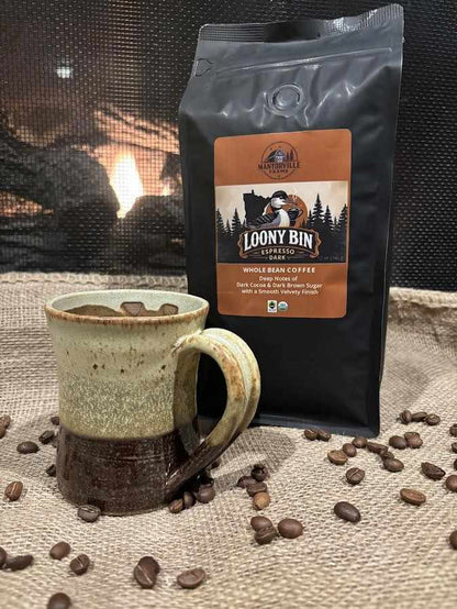 Loony Bin organic dark roast espresso coffee 12 oz resealable bag