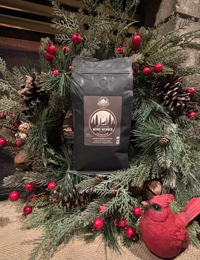 Mood Mender Organic Espresso Rich Medium Dark Roast Coffee for Perfect