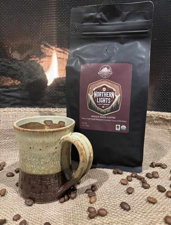 Northern Lights Coffee lighter medium roast organic fair trade coffee bag with resealable packaging